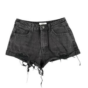 Forever 21 Black Distressed Cut-Off Shorts US 27 Waist Casual Summer Trashed
